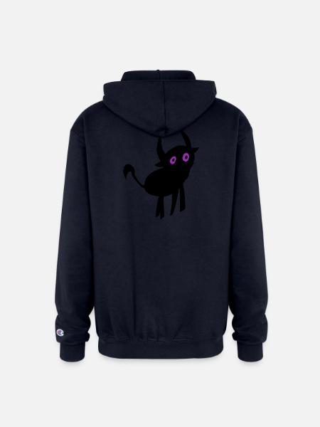 Whimsical Alien Face Design - Champion Unisex Full Zip Hoodie - navy