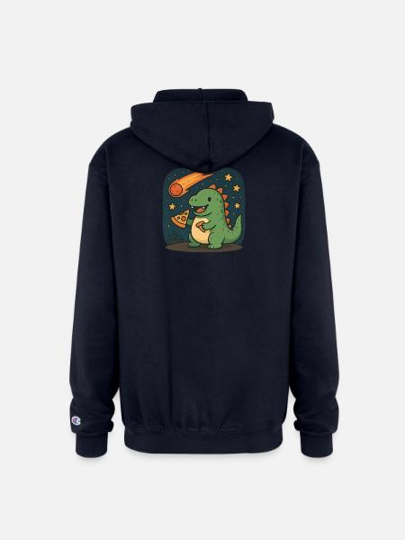 Dinosaur Space Adventure Design - Champion Unisex Full Zip Hoodie - navy