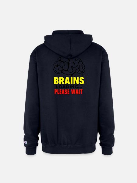 Brain Loading Please Wait - Champion Unisex Full Zip Hoodie - navy