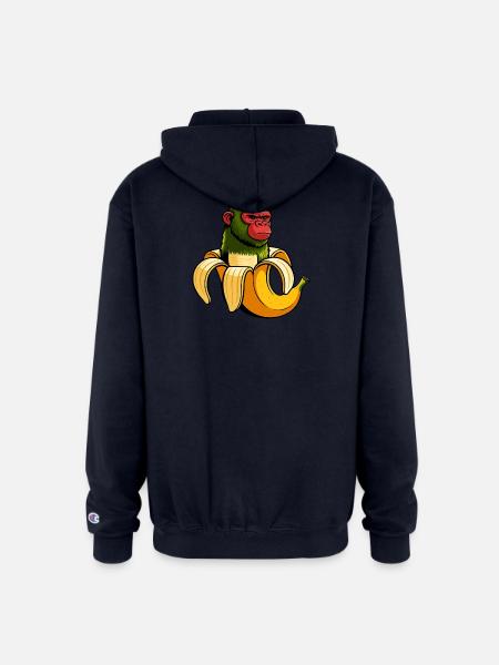 Chimpanzini Bananini Italian Brainrot Meme Art - Champion Unisex Full Zip Hoodie - navy