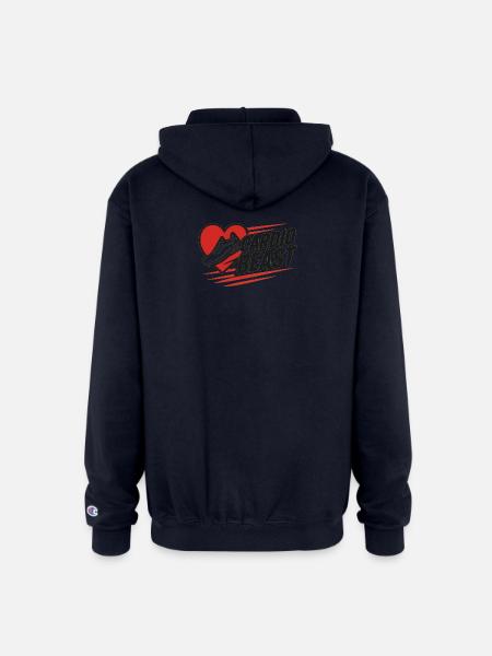 Cardio Beast Heartbeat Run Logo - Champion Unisex Full Zip Hoodie - navy