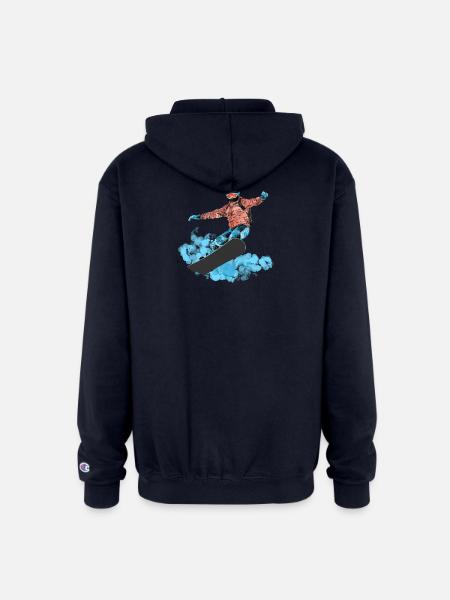 Snowboard Jump Neon Splash - Champion Unisex Full Zip Hoodie - navy