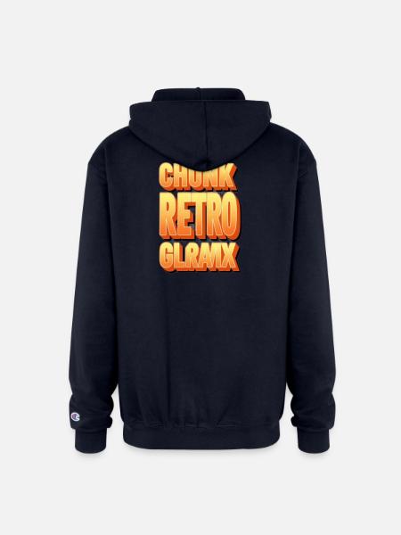 Chunk Retro Glow Glyph - Champion Unisex Full Zip Hoodie - navy