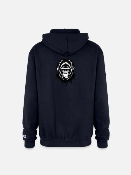 Gorilla DJ - Champion Unisex Full Zip Hoodie - navy