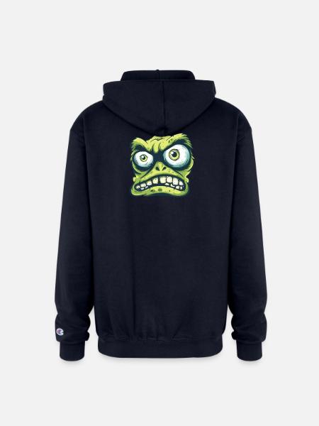 Gremlin Grin Tee - Champion Unisex Full Zip Hoodie - navy