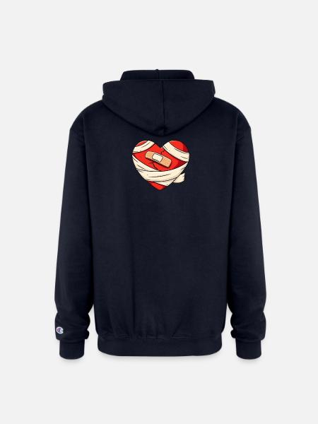 Healing Heart - Champion Unisex Full Zip Hoodie - navy