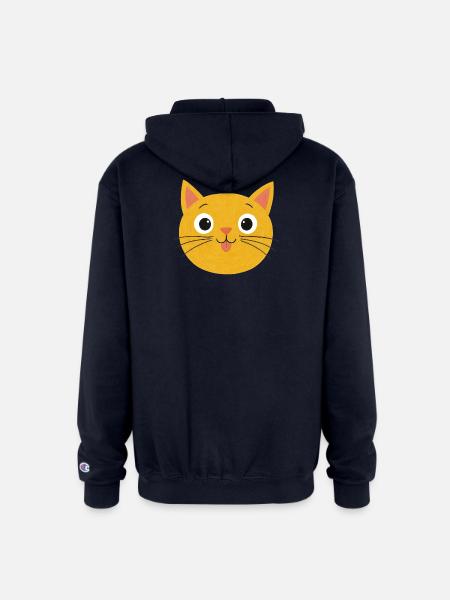 Sunny Whiskers Cat Face - Champion Unisex Full Zip Hoodie - navy