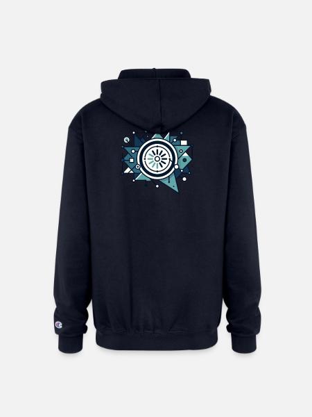 Circuit Starburst Emblem - Champion Unisex Full Zip Hoodie - navy