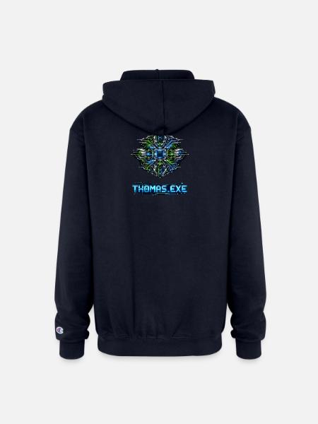 Neon Circuit Emblem - Champion Unisex Full Zip Hoodie - navy