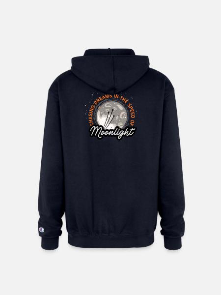 Chasing Dreams | Moonlight Moon Art - Champion Unisex Full Zip Hoodie - navy