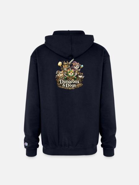 Dungeons & Dogs - Champion Unisex Full Zip Hoodie - navy