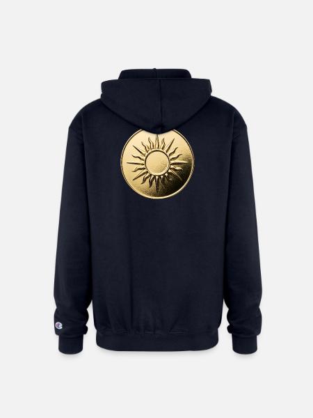 Golden Sunburst Emblem - Champion Unisex Full Zip Hoodie - navy