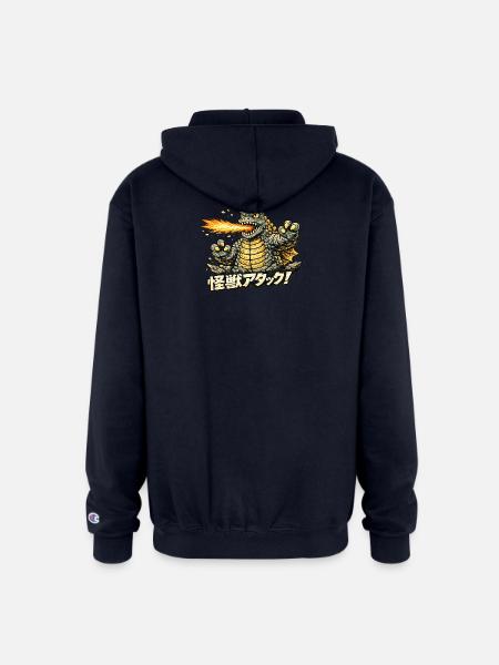 Kaiju Dragon Inferno Attack - Champion Unisex Full Zip Hoodie - navy