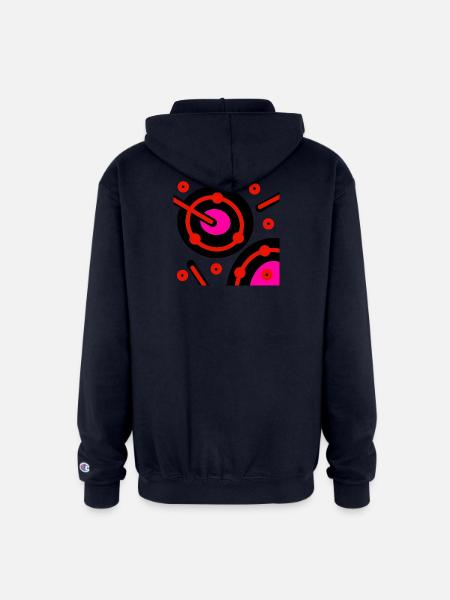 Neon Orbit Circuit - Champion Unisex Full Zip Hoodie - navy