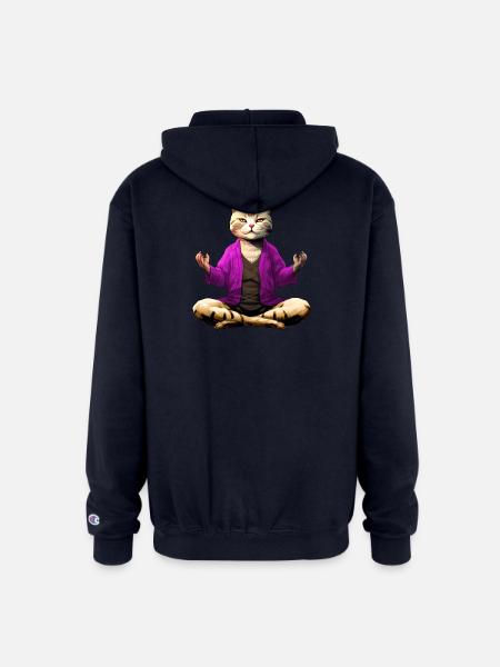 Yogi the Cat - Champion Unisex Full Zip Hoodie - navy