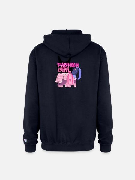 Fashion Girl:Chic and Condident - Champion Unisex Full Zip Hoodie - navy
