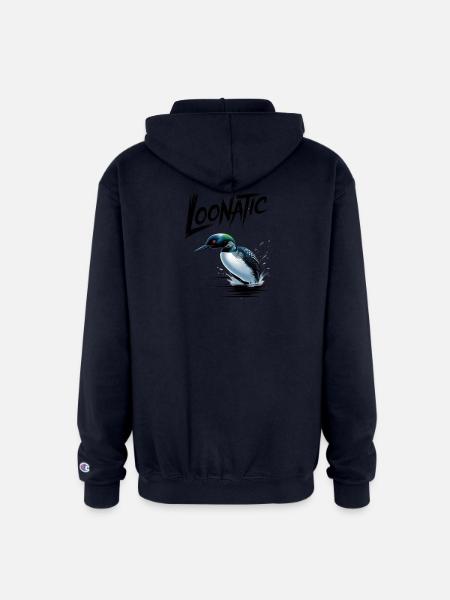 Loonatic Splash Loon Illustration - Champion Unisex Full Zip Hoodie - navy