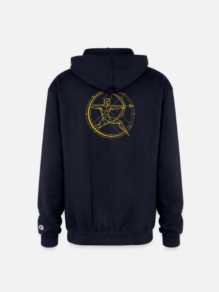 Geometric Vitruvian Circle - Champion Unisex Full Zip Hoodie - navy