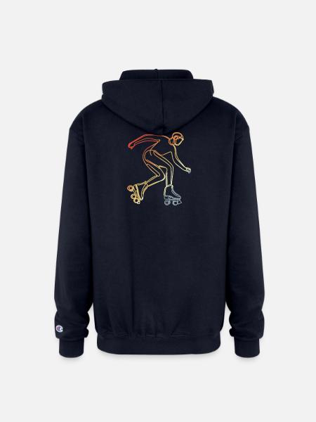 Roller Skater Sketch - Champion Unisex Full Zip Hoodie - navy