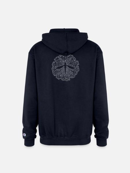 Geometric Mosquito Mesh Circle - Champion Unisex Full Zip Hoodie - navy