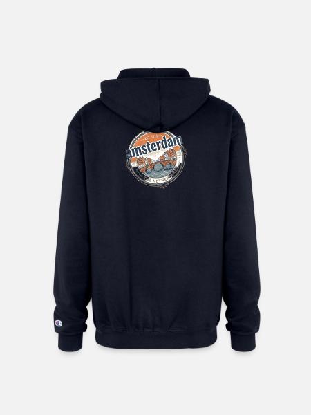 Amsterdam Bridge City Seal - Champion Unisex Full Zip Hoodie - navy