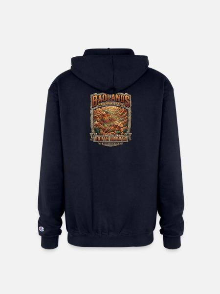 Badlands National Park Tee - Champion Unisex Full Zip Hoodie - navy