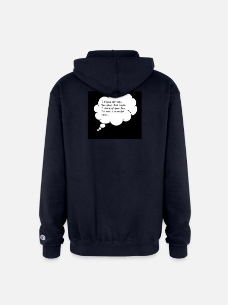 Romantic Thought Bubble Quote - Champion Unisex Full Zip Hoodie - navy