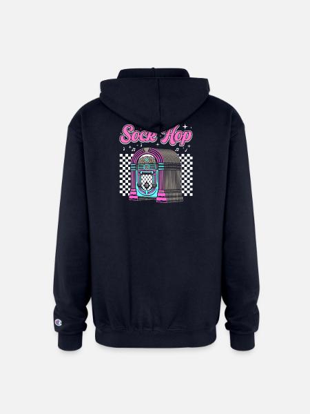 950s Party Sock Hop - Champion Unisex Full Zip Hoodie - navy