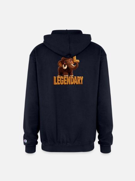 Legendary Mammoth — Bold Letter Art - Champion Unisex Full Zip Hoodie - navy