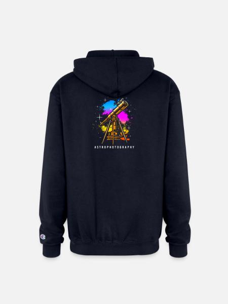 Astrophotography Galaxy Telescope - Champion Unisex Full Zip Hoodie - navy