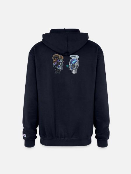 Steampunk Nebula Minds - Champion Unisex Full Zip Hoodie - navy