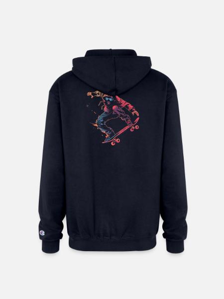 Skateboarder Comic Style - Champion Unisex Full Zip Hoodie - navy