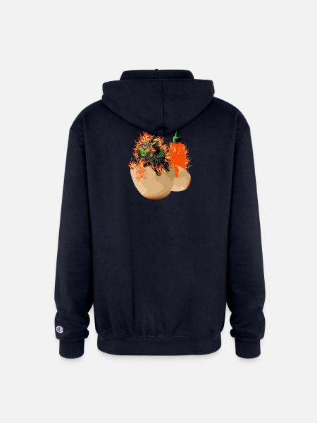 CHILLI BREATHING DRAGON - Champion Unisex Full Zip Hoodie - navy