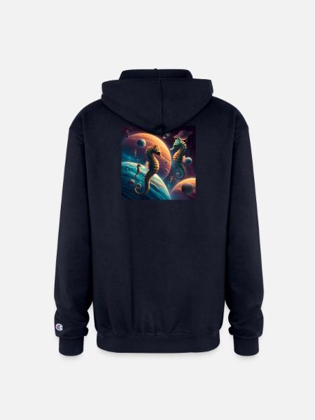 Space Herd - Champion Unisex Full Zip Hoodie - navy