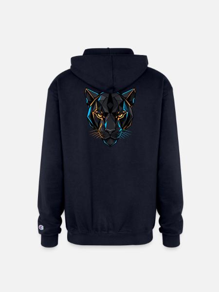 Neon Panther Wild Precision - Champion Unisex Full Zip Hoodie - navy