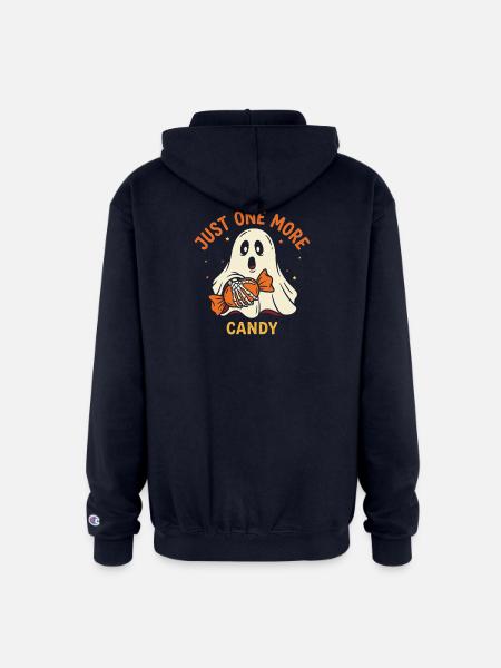 Just One More Candy Ghost - Champion Unisex Full Zip Hoodie - navy