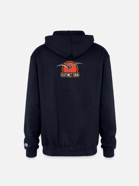 Prehistoric Pterosaur Extinction Logo - Champion Unisex Full Zip Hoodie - navy