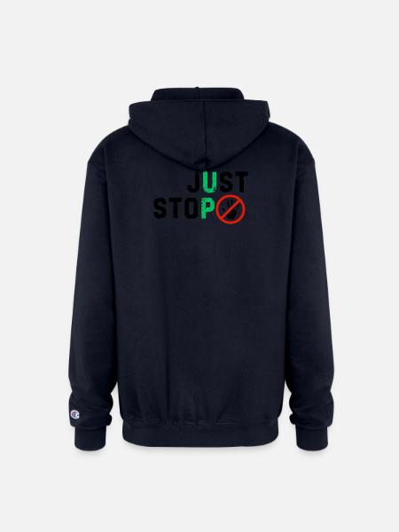 Just stop anything bad - Champion Unisex Full Zip Hoodie - navy