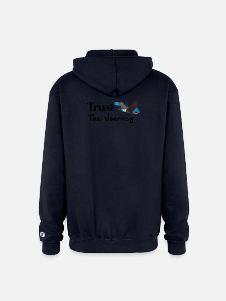Soaring Eagle in Blue Sky - Champion Unisex Full Zip Hoodie - navy