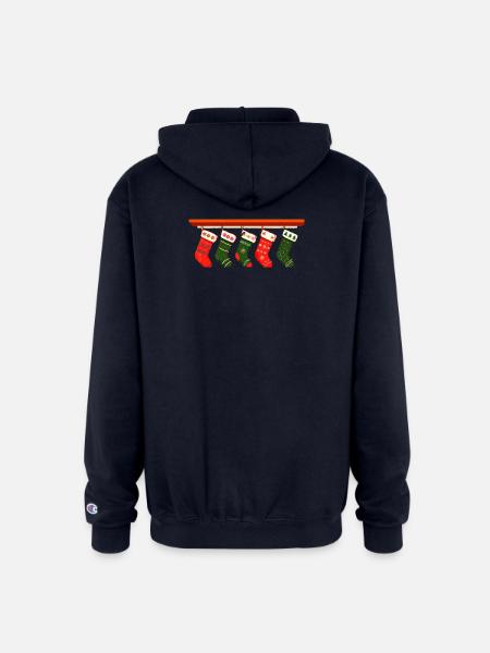 christmas socks t shirt design - Champion Unisex Full Zip Hoodie - navy