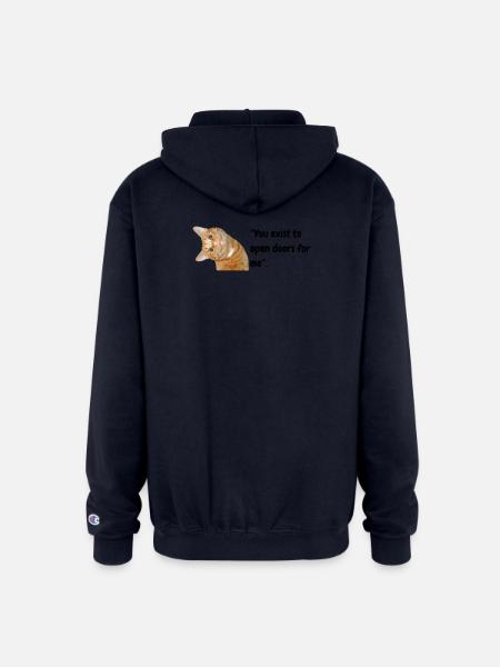 Peekaboo Orange Tabby - Champion Unisex Full Zip Hoodie - navy