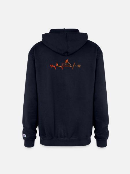 Pulse Ride Heartbeat Gradient - Champion Unisex Full Zip Hoodie - navy
