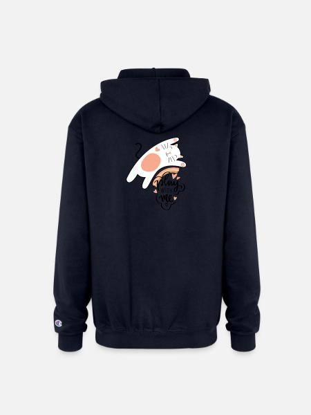 funny cat - Champion Unisex Full Zip Hoodie - navy