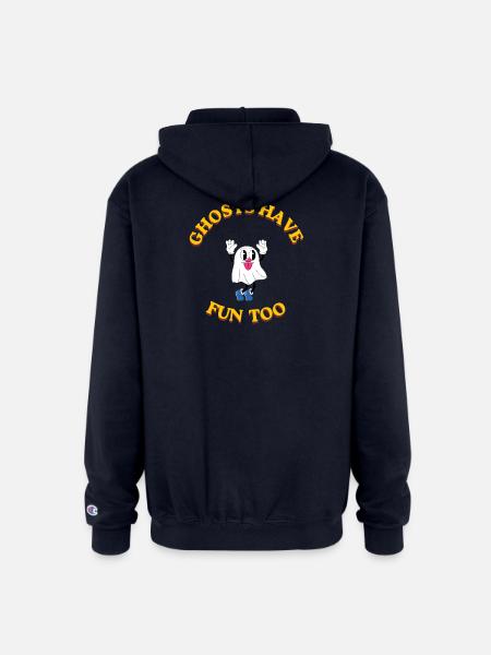 Ghosts Have Fun Too - Champion Unisex Full Zip Hoodie - navy