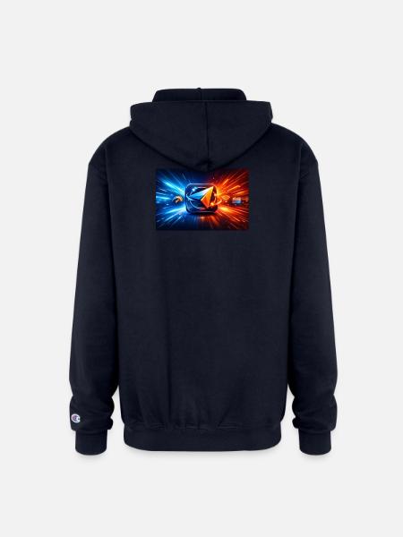 Neon Paper Plane Velocity - Champion Unisex Full Zip Hoodie - navy