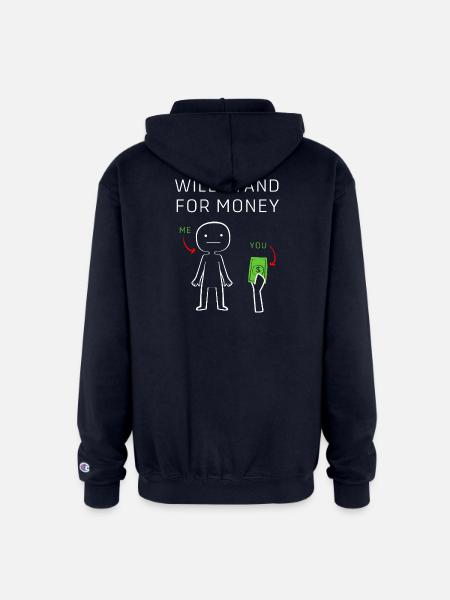 Funny Money Meme - Champion Unisex Full Zip Hoodie - navy