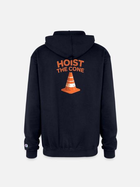 Hoist the Cone Graphic Tee - Champion Unisex Full Zip Hoodie - navy