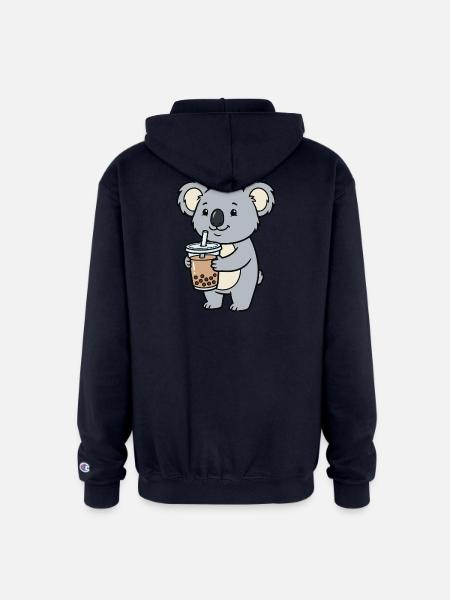 koala bubble tea - Champion Unisex Full Zip Hoodie - navy