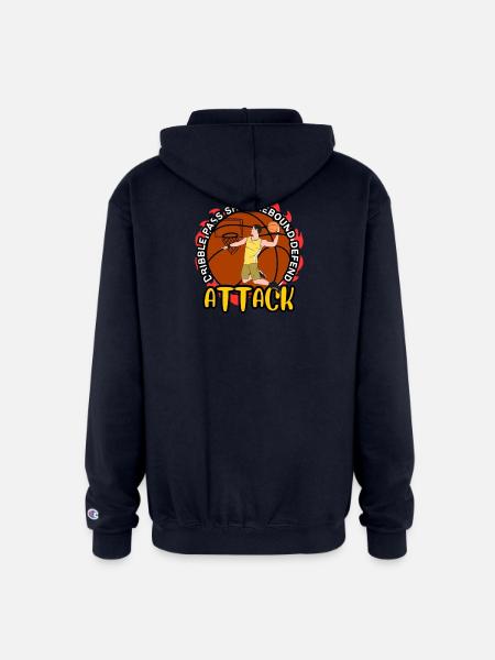 Flame Dunk Attack Basketball - Champion Unisex Full Zip Hoodie - navy