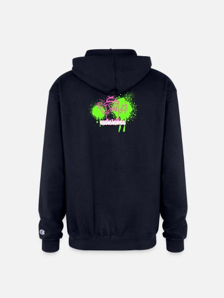 Neon Graffiti Spray Can Character - Champion Unisex Full Zip Hoodie - navy